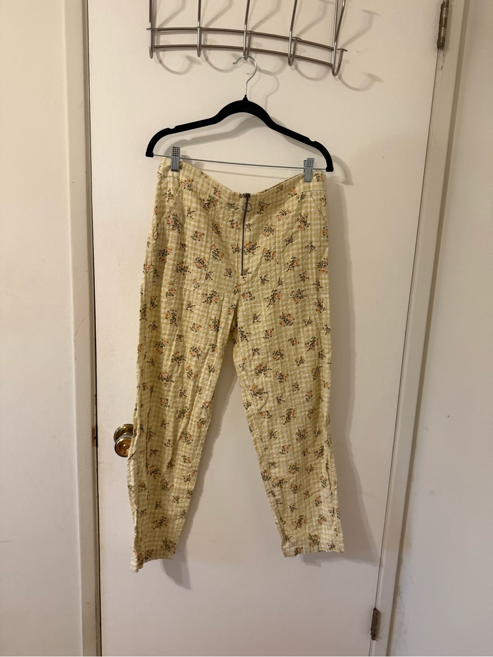 RVCA Yellow Floral Cropped Pants